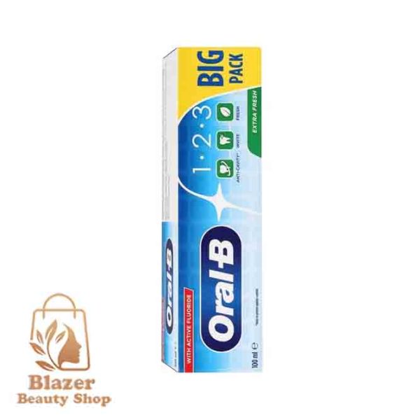 خمیر دندان اورال بی مدل 1.2.3 BIG PACK حجم 100 میلی لیتر