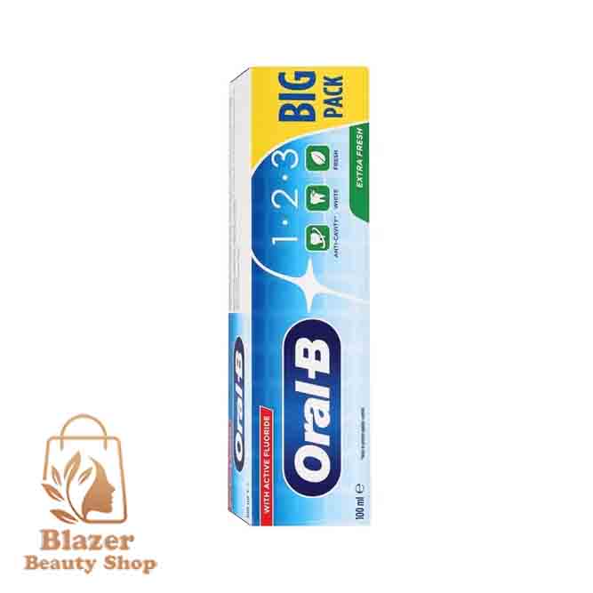 خمیر دندان اورال بی مدل 1.2.3 BIG PACK حجم 100 میلی لیتر