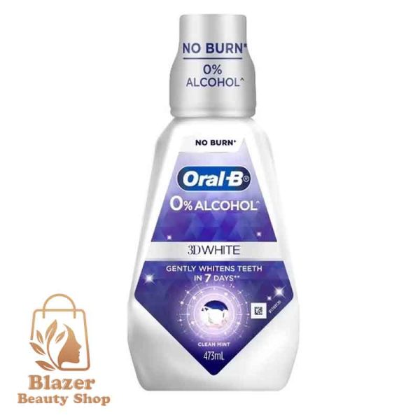 دهانشویه سفیدکننده اورال بی تری دی وایت Oral B 3D White حجم 473 میلی لیتر