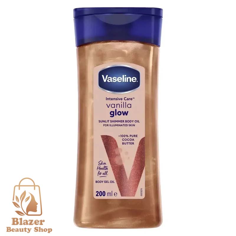 روغن ژل بدن شاین دار وازلین مدل Vanilla Glow حجم 200 میلی لیتر