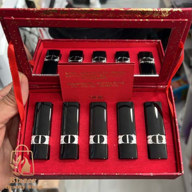 ست رژ لب مینیاتوری دیور ۵ عددی – نسخه محدود سال نو (Dior Rouge Gift Set)